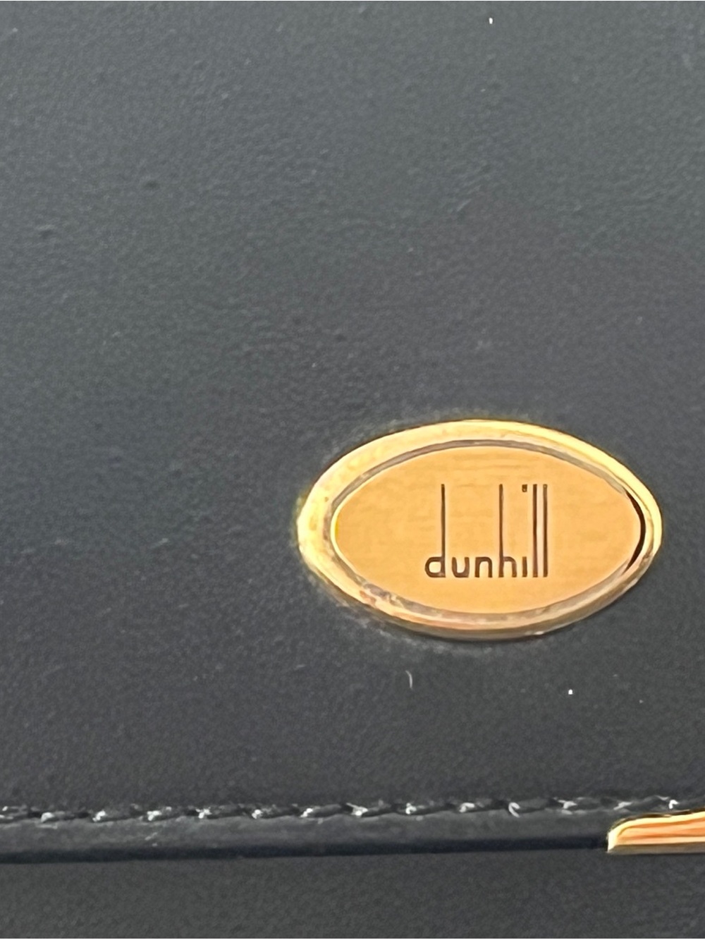 Dunhill Black Leather Key & Card Holder with Gold Accents - Picture 3 of 8